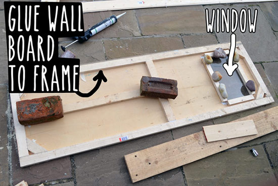 Gluing wall board to frame