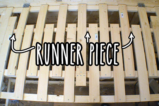 Extending slats with runner piece