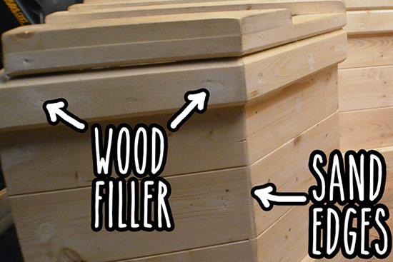 Finishing the wood on bed