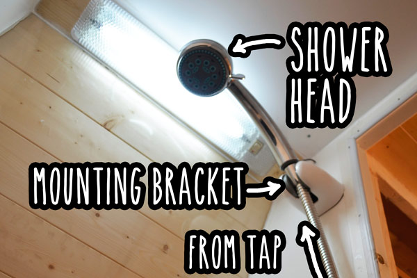 Shower head in bathroom