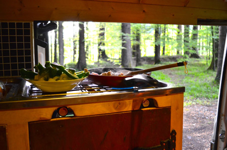I love cooking outside but campervan cooking really is the best of both worlds