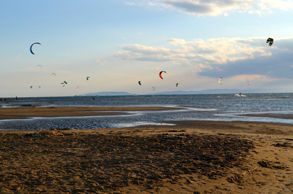 Nearer to the land is also one of the best places for kite boarding due to the shallow, calm water and plenty of wind.