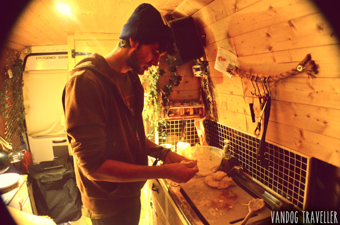 living-in-van-making-bread