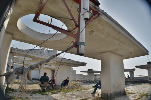 This is the roof of a hospital. Bring a chair and chill
