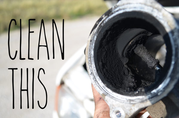 This stuff was pretty gunky and not so easy to remove. Not only is this impacted carbon restricting the flow of air, it could also be inhibiting the movement of the valve piston (shown in pic)