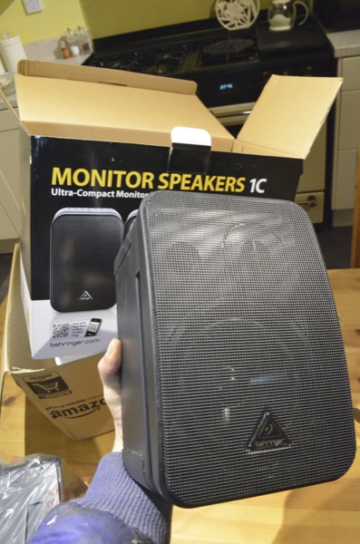 Each speaker is 225 x 150 x 142mm and weigh in at a measly 1.8kg - great for wall mounting i guess but i probably cannot expect anything like the punchy (and rather weighty) low end response of my Alesis monitors