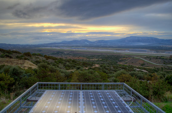 This is where the van is. Athens is behind that mountain