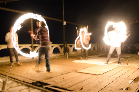 Spiros, me and Fernanda doing a fire show on the terrace. I stopped juggling when I thought I had to grow up. Now I’m juggling every day, like I did 10 years ago, and I love it!