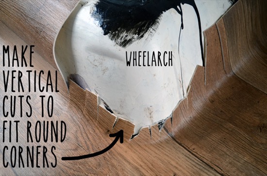 Fitting around wheel arch corners