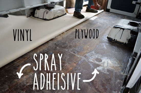 Gluing vinyl to plywood floor