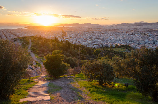 greece-in-a-campervan-athens-sunset