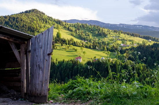 driving-through-montenegro-in-campervan-sunset