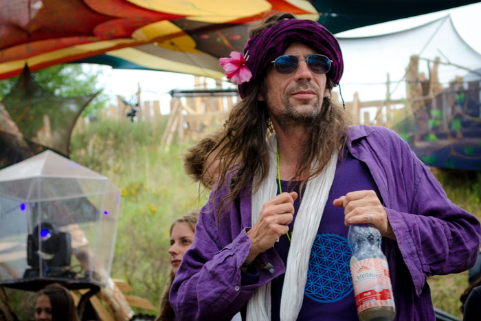 Man dancing at freqs of Nature festival Germany