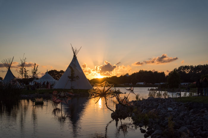 Psy-fi festival at sunset Netherlands