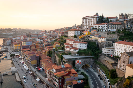 Porto-portugal-by-van-buildings-in-sunset