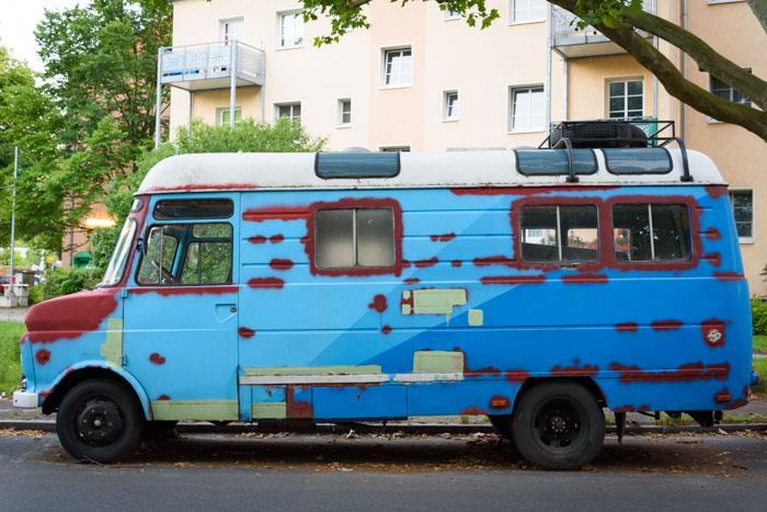 Old vintage campervan in Berlin
