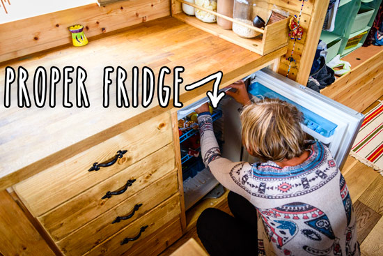 living-in-a-converted-bus-home-fridge