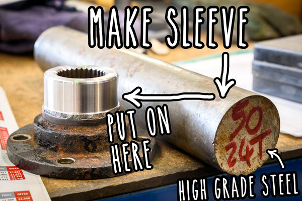 campervan-oil-leak-fixing-pinion-flange-24t-steel