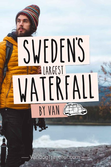 Tännforsen Waterfall (Sweden) by campervan