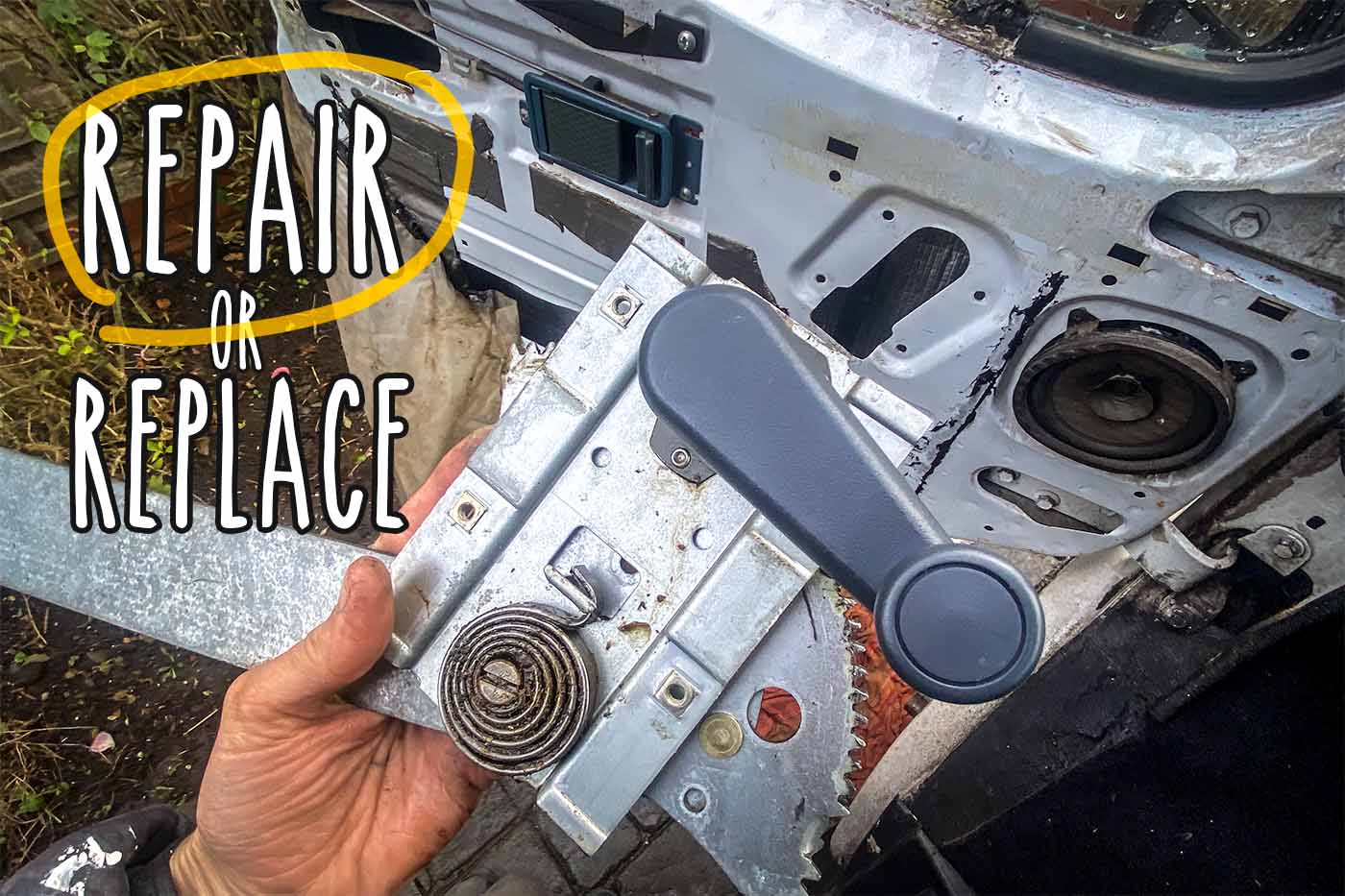 repairing campervan window regulator