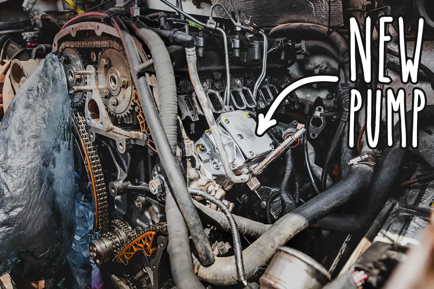 new Bosch VP-30 fuel pump installed